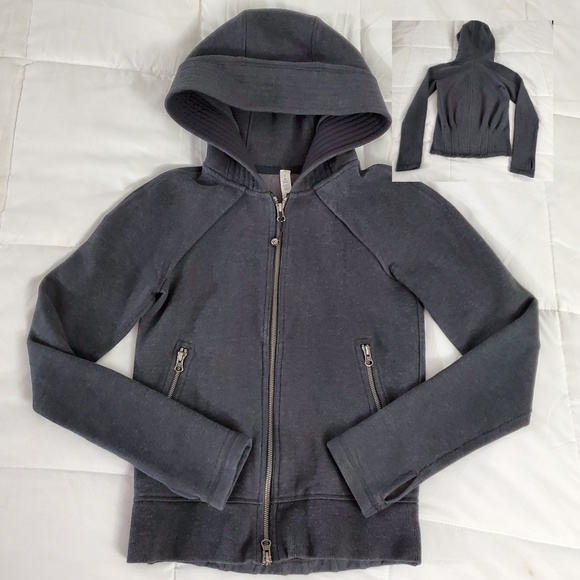 lululemon athletica Tops - Charcoal Lululemon super thick Scuba hoodie